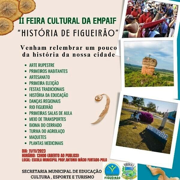 Imagem de compartilhamento para o artigo II Feira Cultura Empaif História de Figueirão será realizada sábado da MS Todo dia